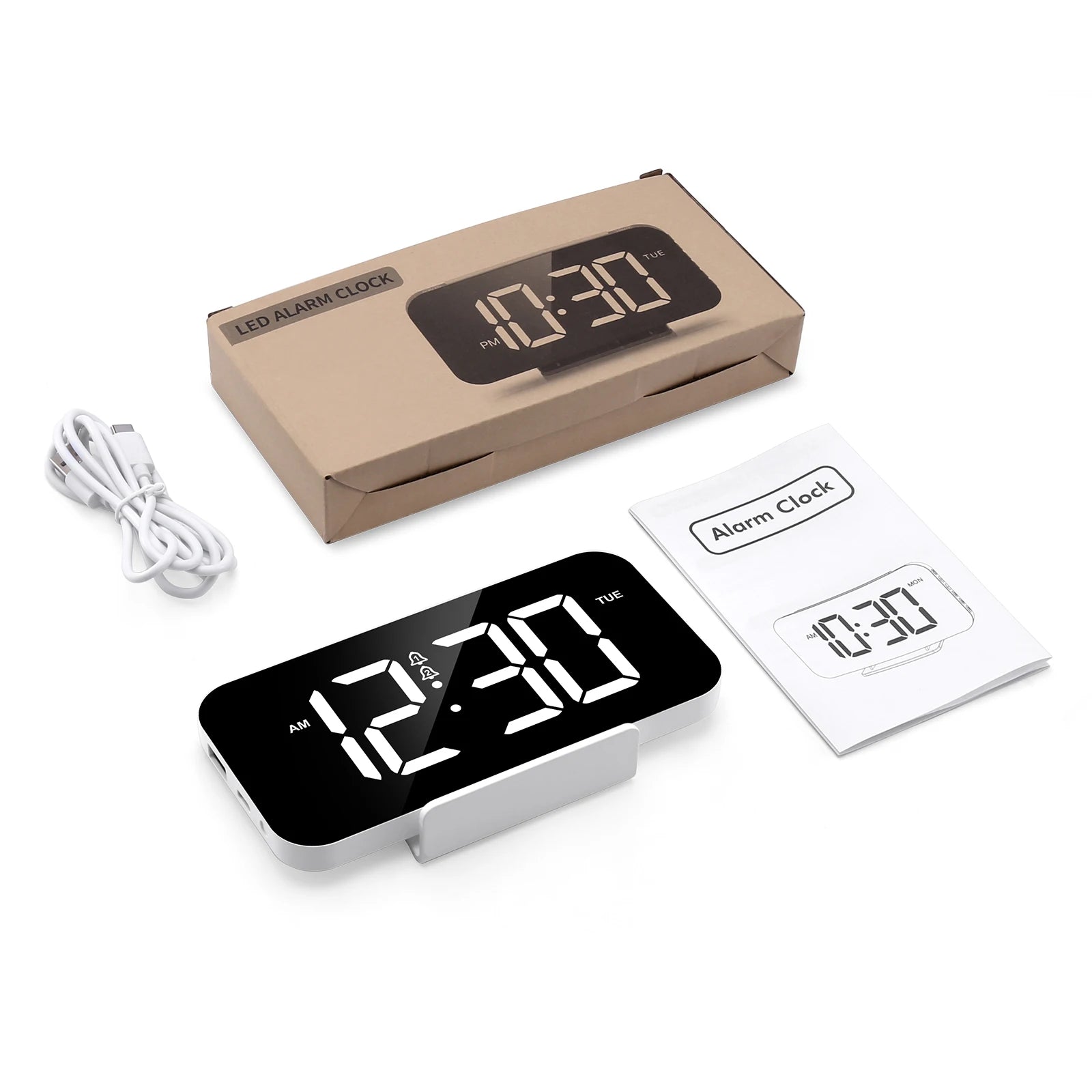 ORIA Digital Alarm Clock Large LED Display with 10 Color Night Light and Dual Alarms for Bedroom Office