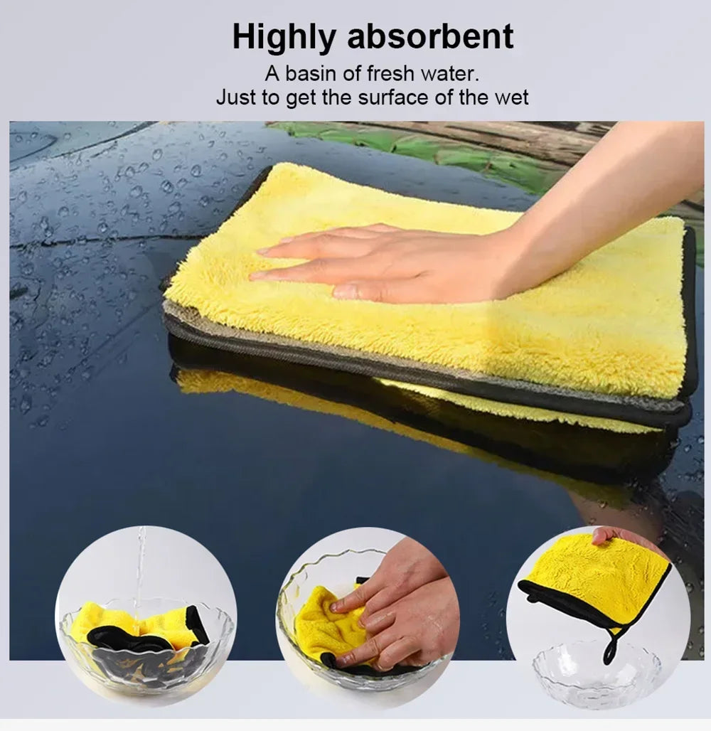 CowLost | shop-towels-general-purpose-cleaning-cloths-product_id-car-wash-absorbent-microfiber-cleaning-towels-thickened-yellow-30-40-60cm |12