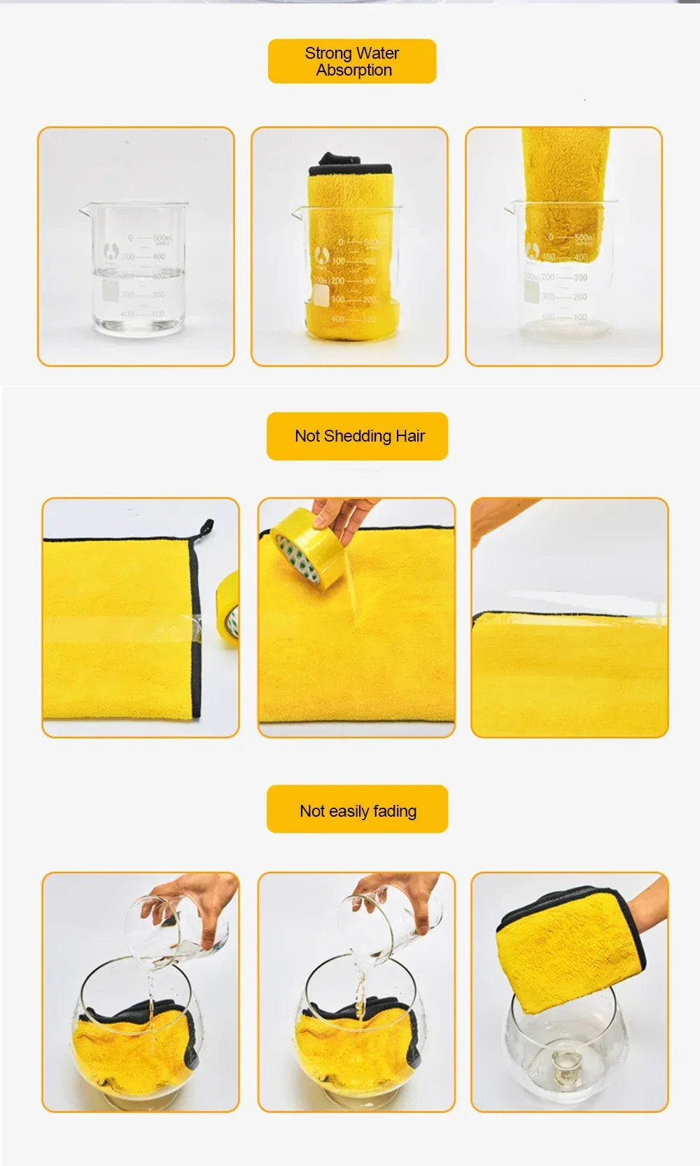 CowLost | shop-towels-general-purpose-cleaning-cloths-product_id-car-wash-absorbent-microfiber-cleaning-towels-thickened-yellow-30-40-60cm |19