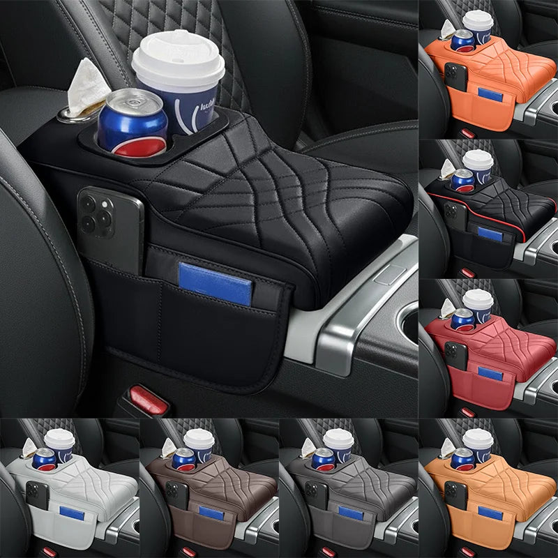 CowLost | product_id-car-armrest-cushion-with-2-side-pockets-2-cup-holders-tissue-box-cover |1