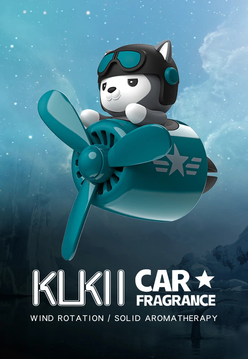 CowLost | product_id-pilot-husky-dog-car-air-freshener-propeller-plane-vent-clip-ocean-scent-aroma-diffuser |7