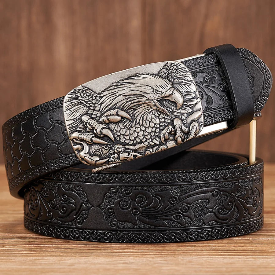 CowLost | 3-5cm-eagle-automatic-buckle-belt-emboss |4