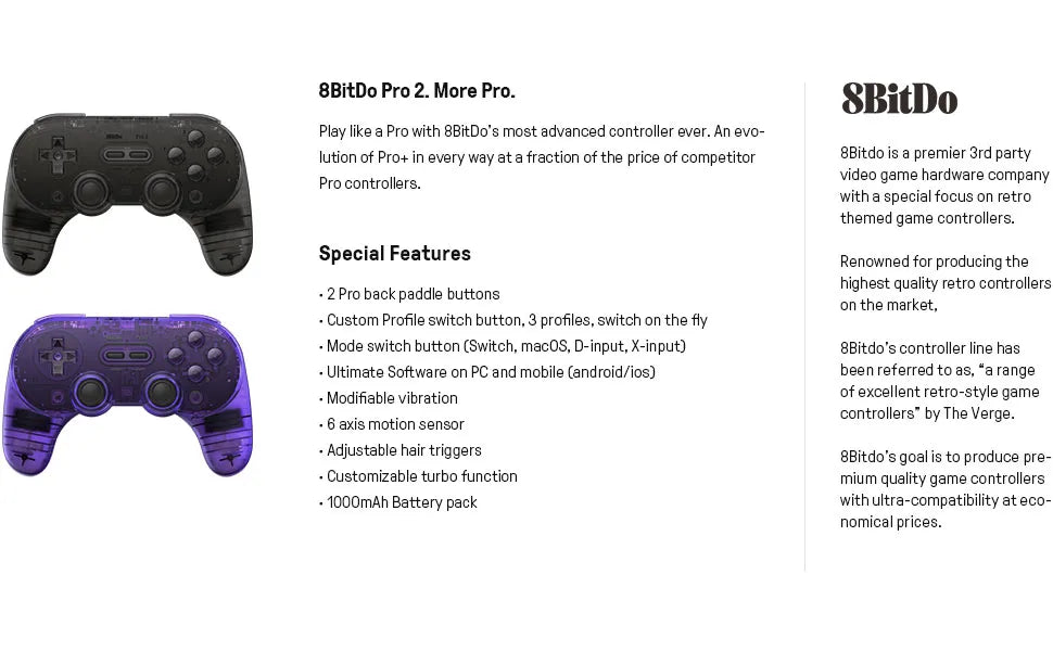 CowLost | 8bitdo-new-pro-2-bluetooth-gamepad-with-hall-effect-joystick-for-nintendo-switch-pc-macos-android-steam-deck-raspberry-pi |8