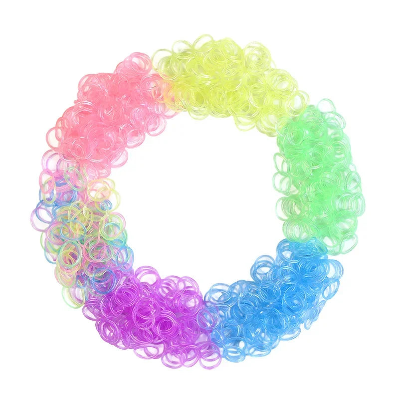 3000pcs Transparent Colored Rubber Loom Bands DIY Bracelet Necklace Toy Gift