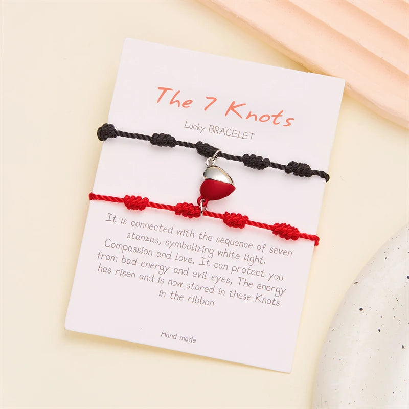 CowLost | lucky-handmade-7-knots-red-string-couple-bracelet-for-women |12