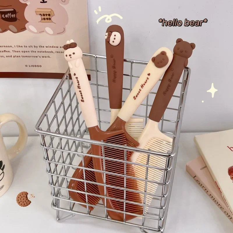 1pc Cute Cartoon Baby Hair Brush Milk Tea Color
