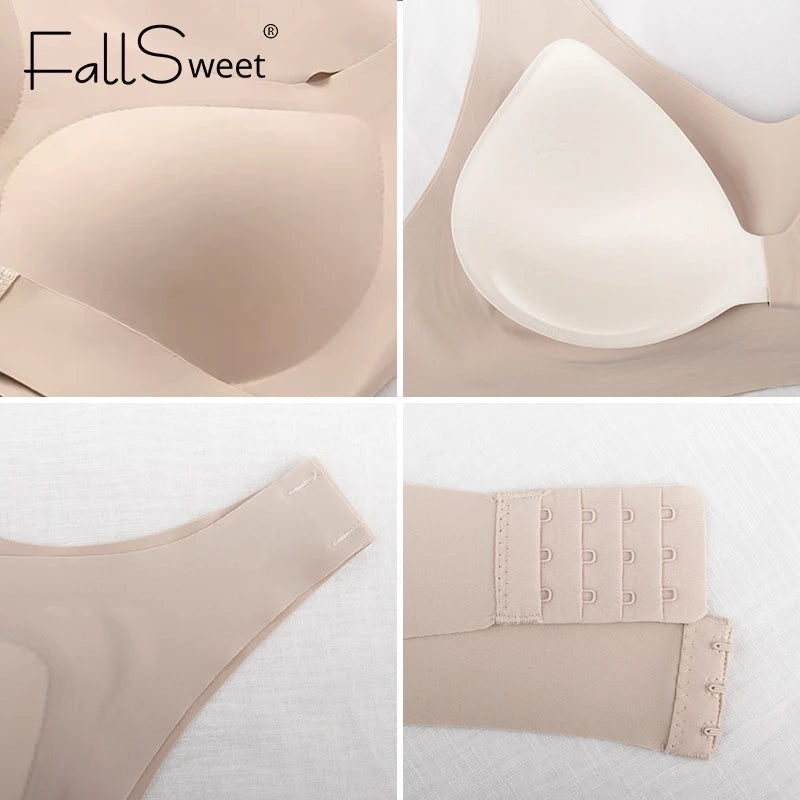 CowLost | product_id-fallsweet-womens-seamless-wireless-push-up-bra-with-cross-back-posture-support-1-2-pcs |4