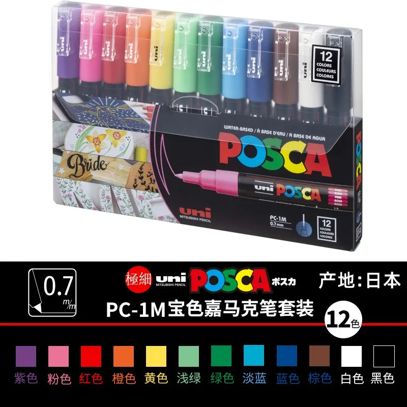 CowLost | product_id-uni-posca-paint-marker-pens-set-pc-1m-pc-3m-pc-5m-pc-8k-pc-17k-16-colors-art-markers-for-graffiti-drawing |25