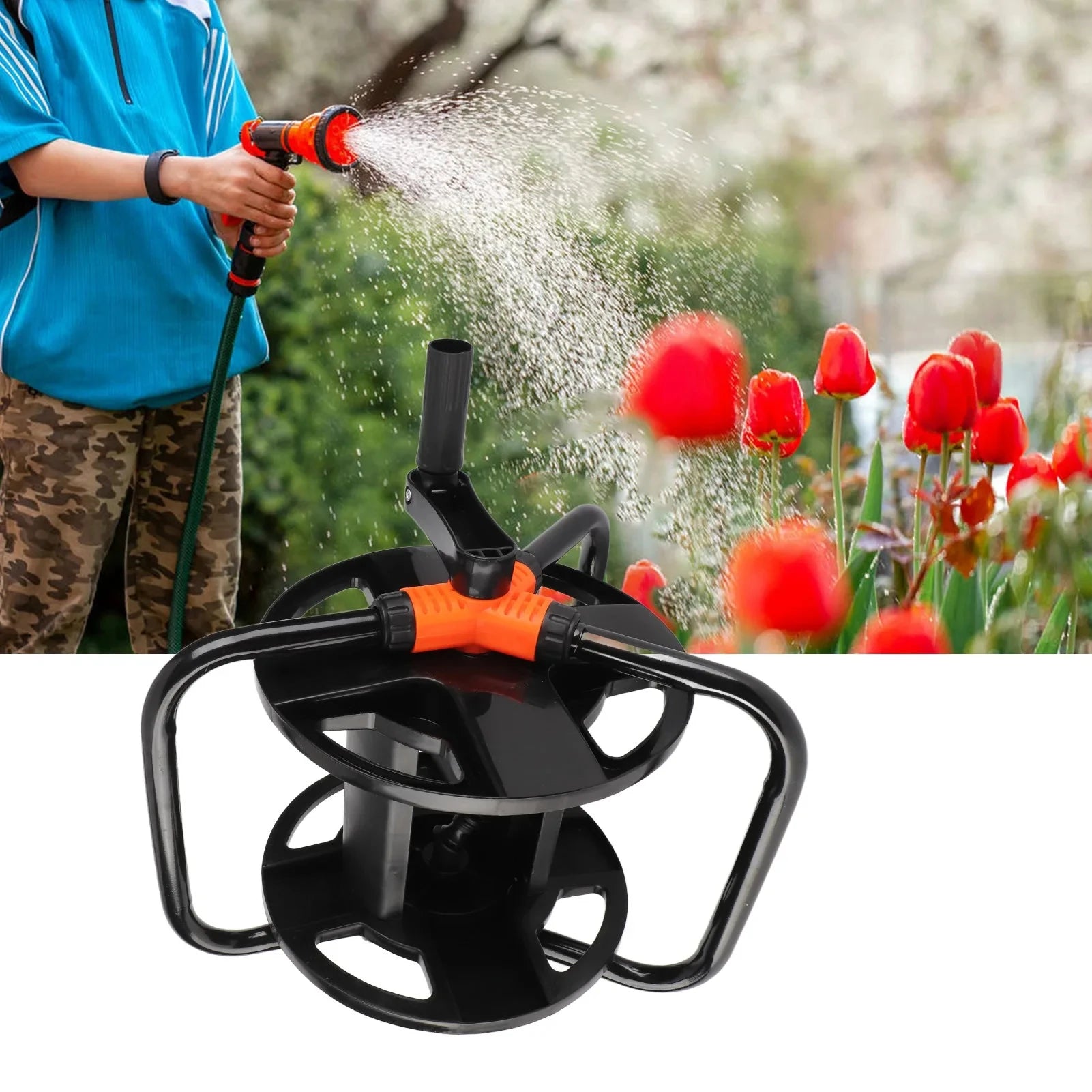 CowLost | diy-hose-reel-portable-water-pipe-storage-rack-single-arm-pipe-coiler-garden-supplies |14
