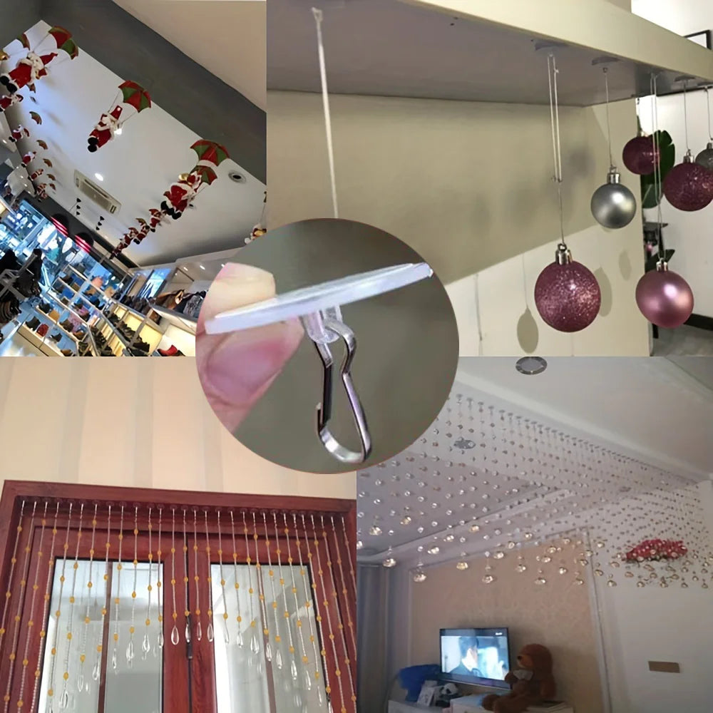 CowLost | 20-100pcs-transparent-utility-hooks-casual-style-strong-self-adhesive |14