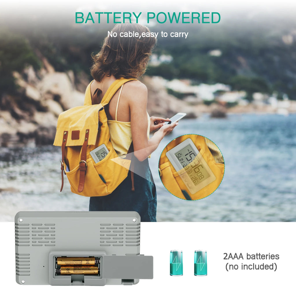 ORIA Digital Travel Alarm Clock with LCD, Dual Alarms & Calendar for Bedroom Office