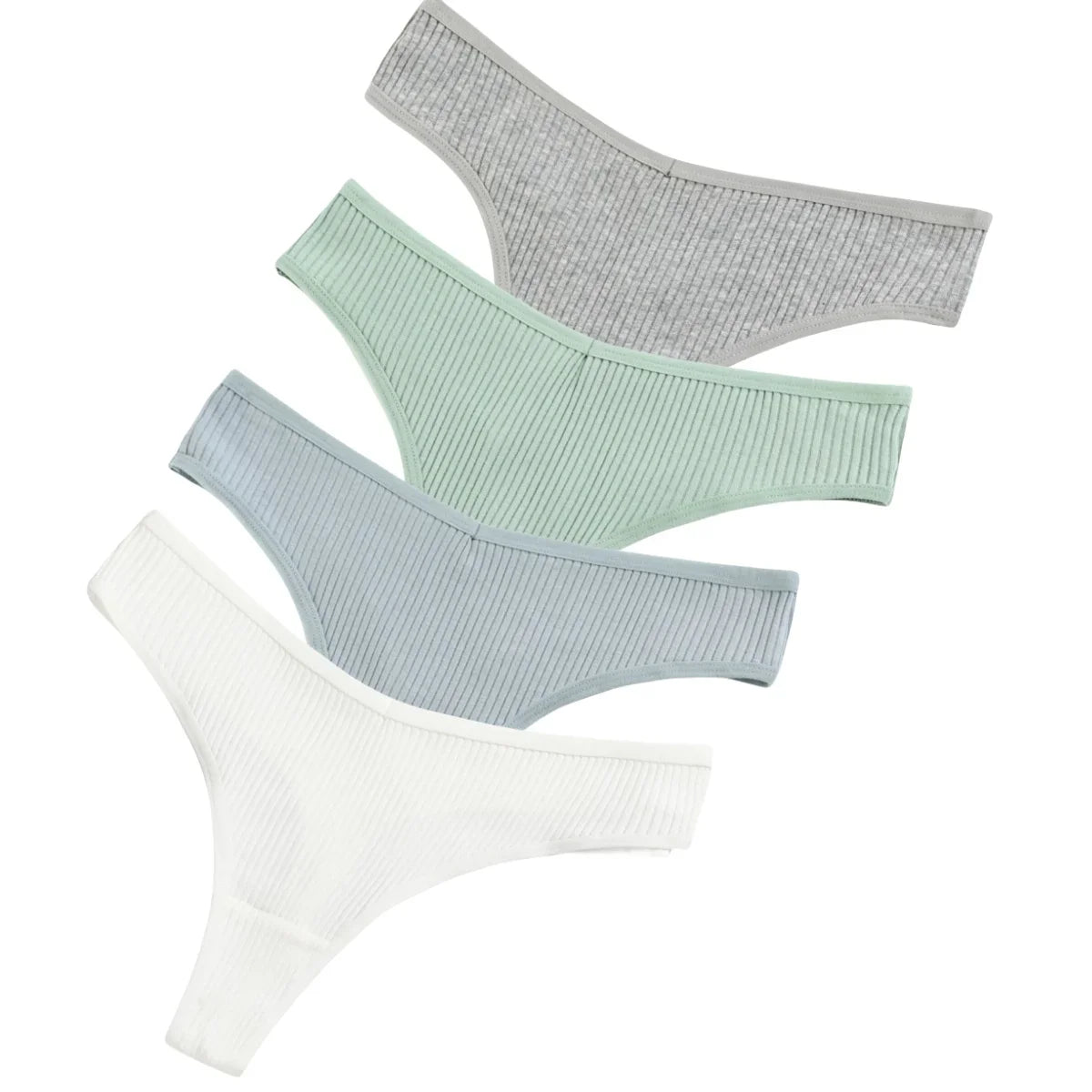 CowLost | product_id-4pcs-women-cotton-low-rise-solid-color-v-waist-g-string-thongs-m-xxl |36