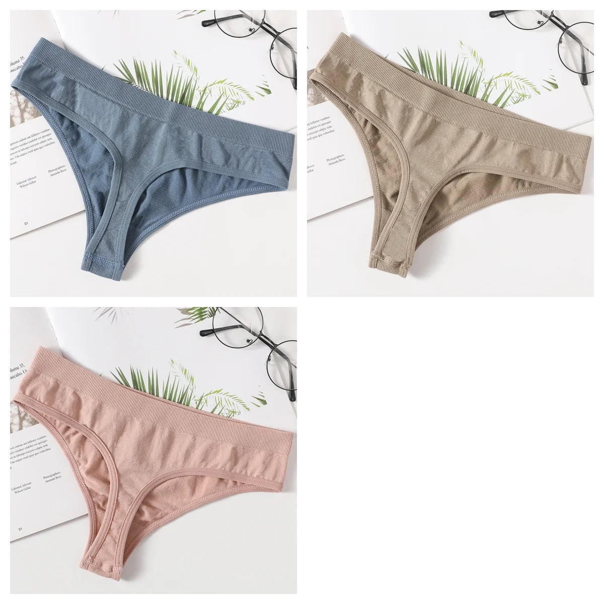 CowLost | product_id-3pcs-women-s-seamless-low-waist-g-string-thong-panties-m-xl |26