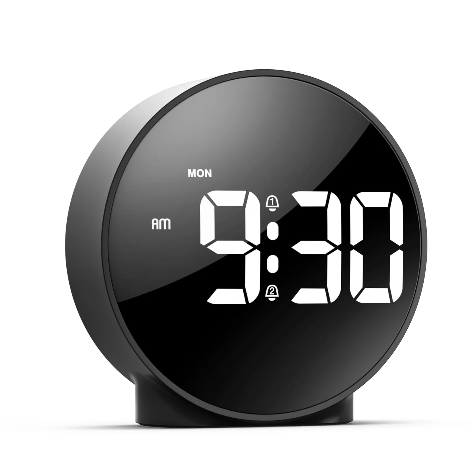 ORIA Digital LED Alarm Clock with Snooze Night Light USB Round Table Clock 3 Colors