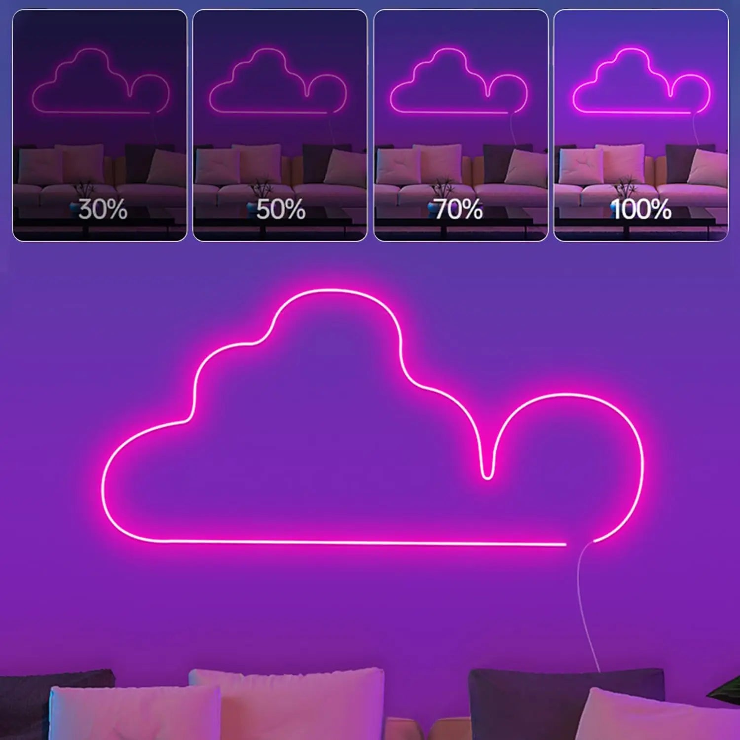 10M/5M 12V Neon RGB WIFI LED Strip Lights 108 LEDs/m Waterproof with Music Sync, Remote & App for Bedroom