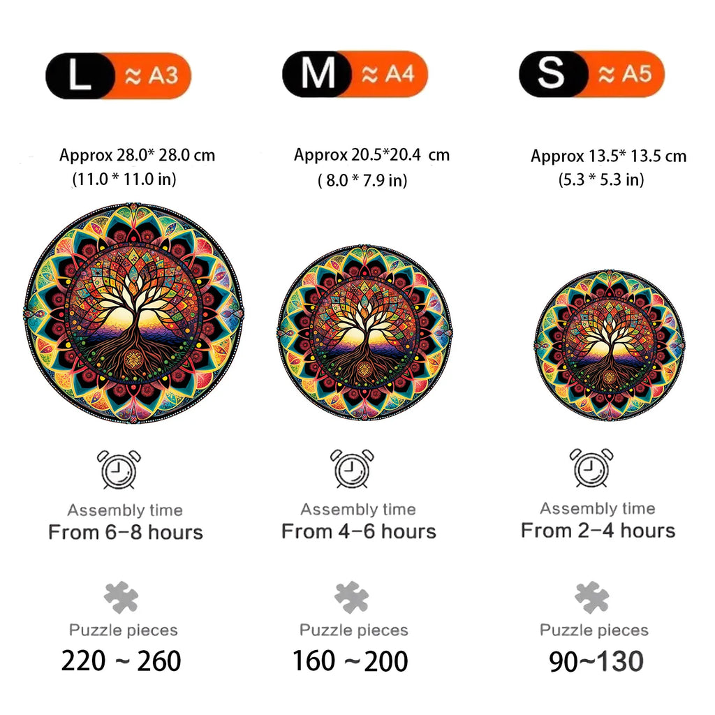 CowLost | circular-tree-pattern-wooden-puzzle-irregular-shape-educational-toy-home-decor-brain-boosting-family-decoration |2