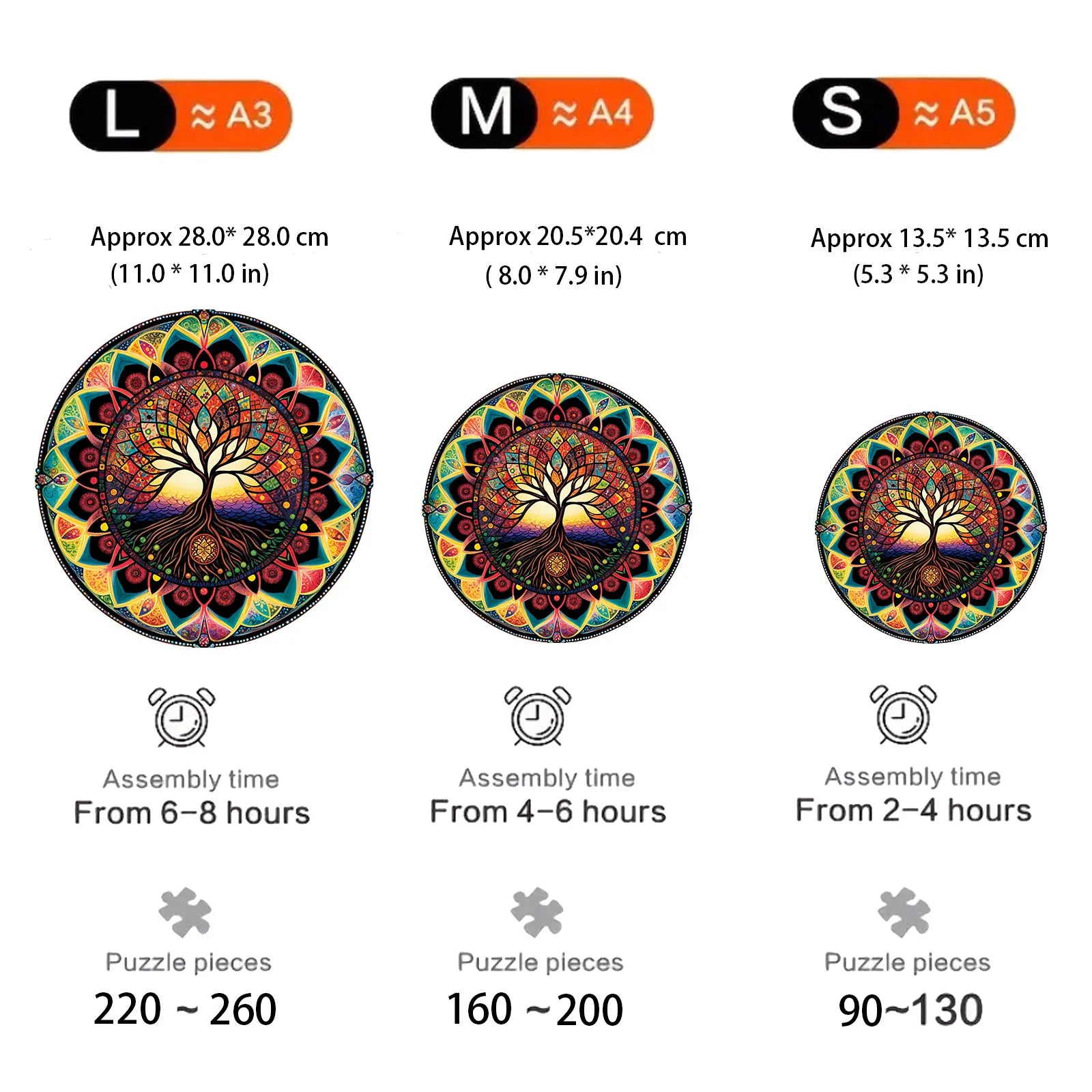 CowLost | circular-tree-pattern-wooden-puzzle-irregular-shape-educational-toy-home-decor-brain-boosting-family-decoration |2