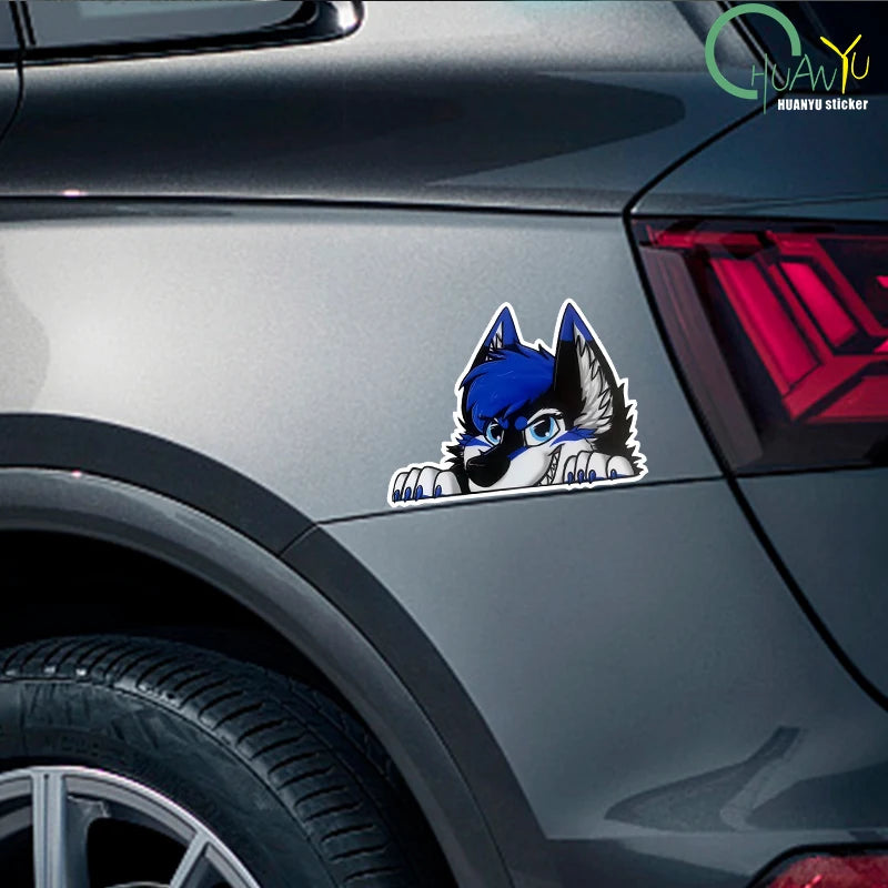 CowLost | peering-at-wolf-head-creative-stickers-vinyl-pvc |5