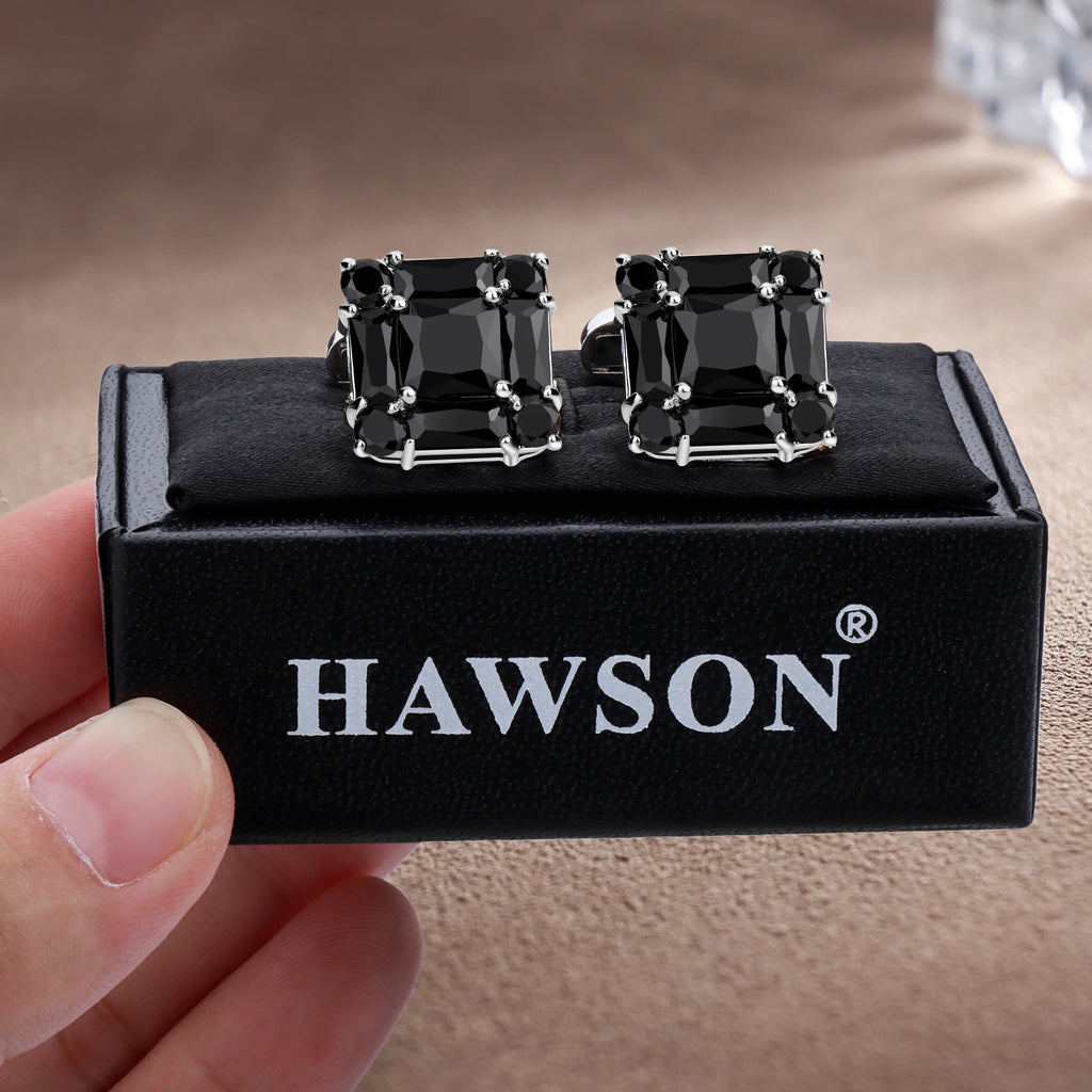 CowLost | clothing-accessories-trendy-zircon-square-cufflinks-for-men |9