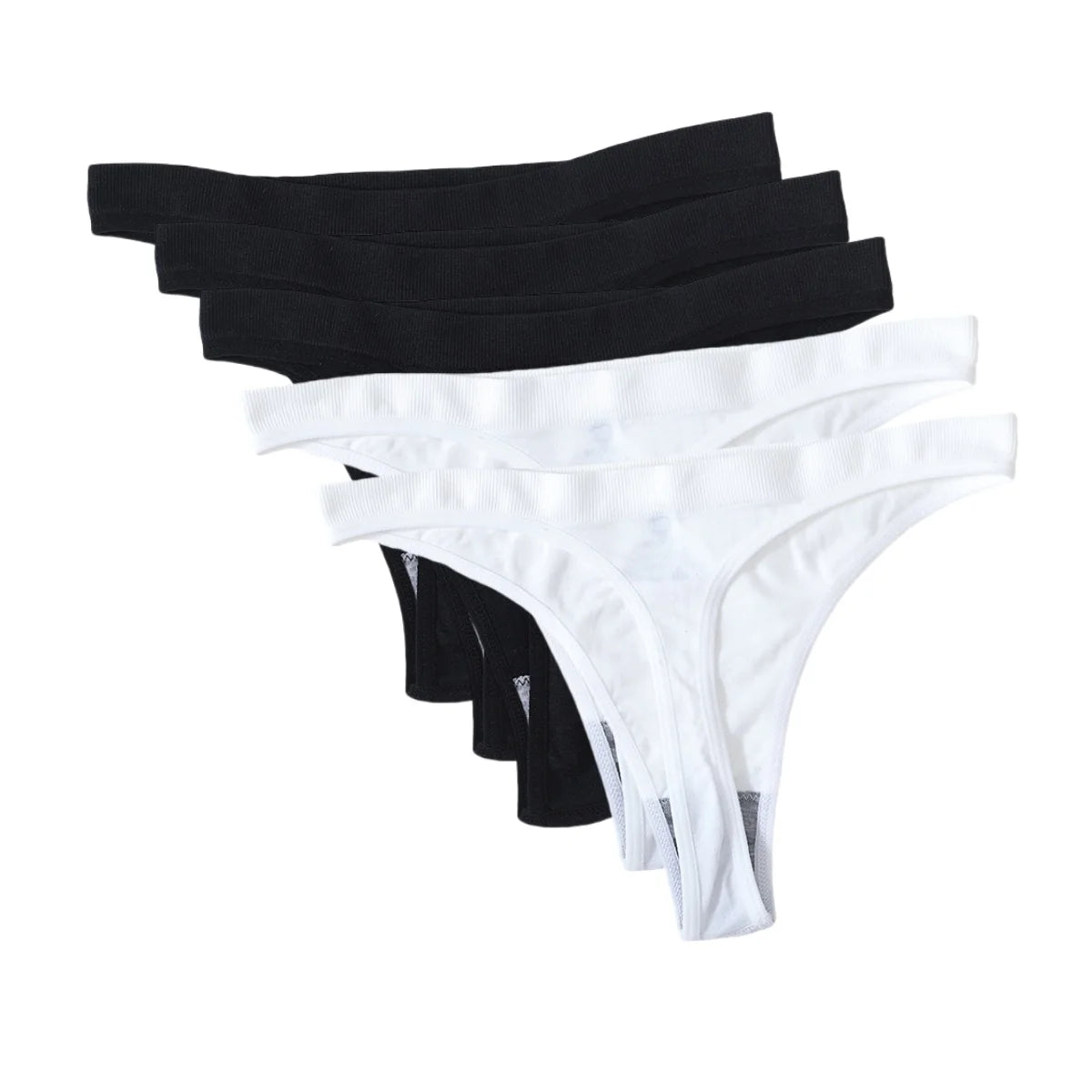 CowLost | product_id-5pcs-brazilian-high-waist-sports-thong-g-string-panties-women-m-xl-solid-t-back-underwear-set |27