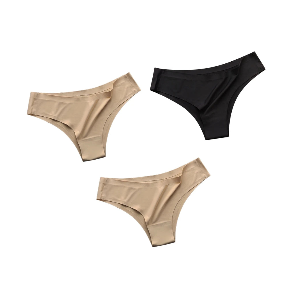 CowLost | product_id-3pcs-women-s-seamless-low-rise-ultra-thin-ice-silk-briefs-solid-color |17