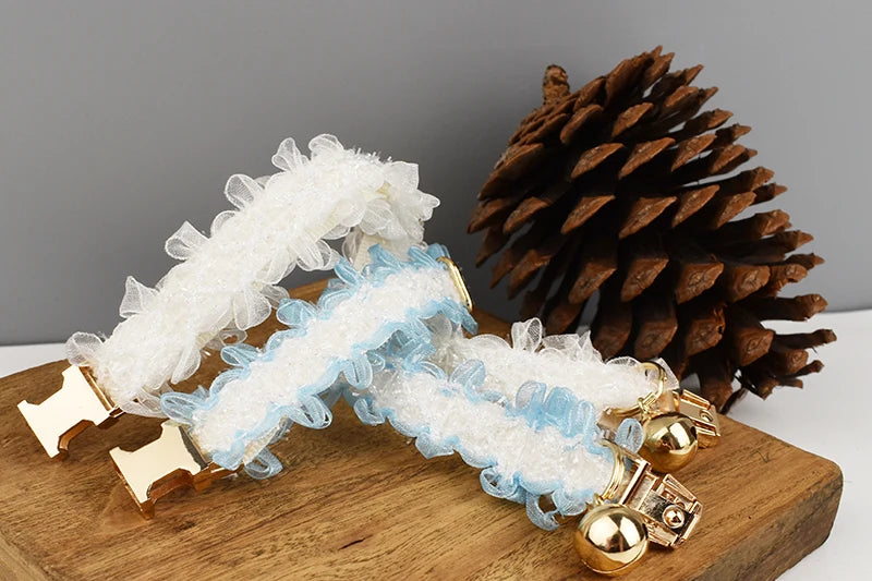 CowLost | cat-furniture-adjustable-lace-cat-collar-with-safety-bell-and-personalized-name |9