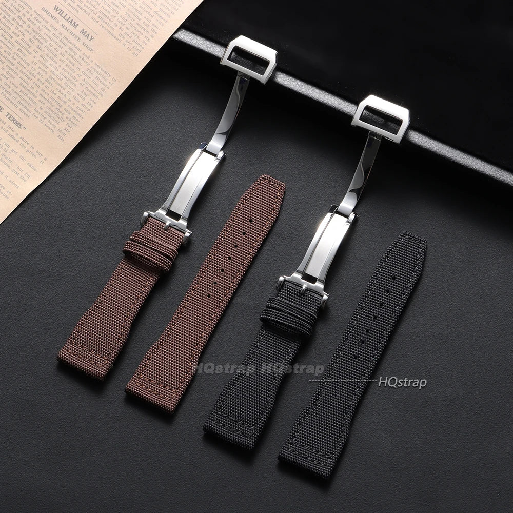 CowLost | bracelets-product_id-hqstrap-nylon-canvas-watch-strap-for-iwc-pilot-20-22mm-folding-buckle-unisex |4