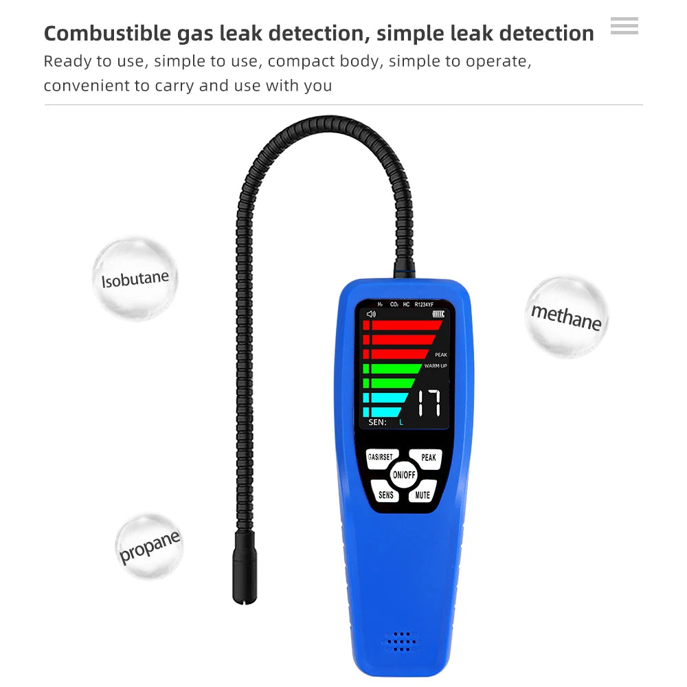 LD200 LD600 Halogen & Combustible Gas Leak Detector with 0-100% LEL Alarm and LCD Display