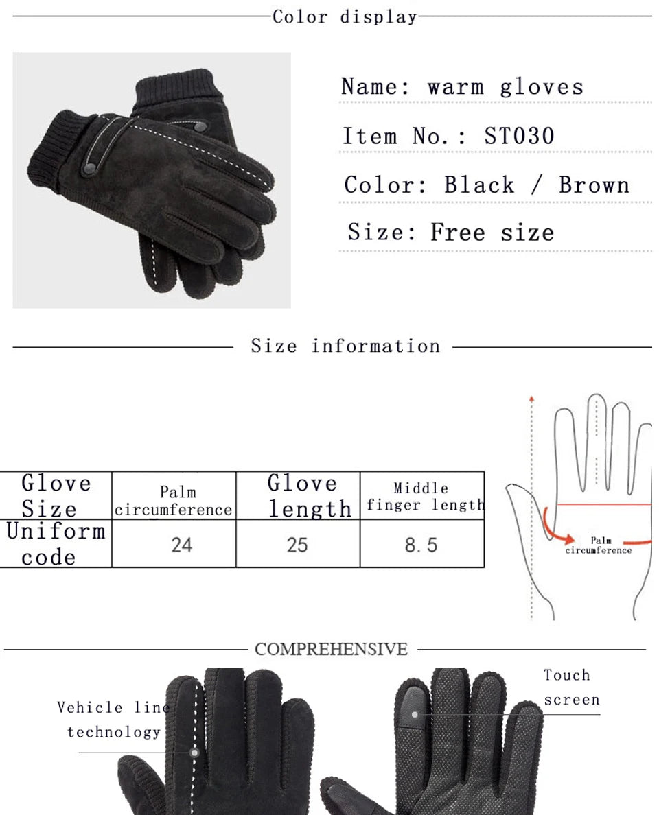 CowLost | winter-men-gloves-genuine-leather-touch-screen-warm |7