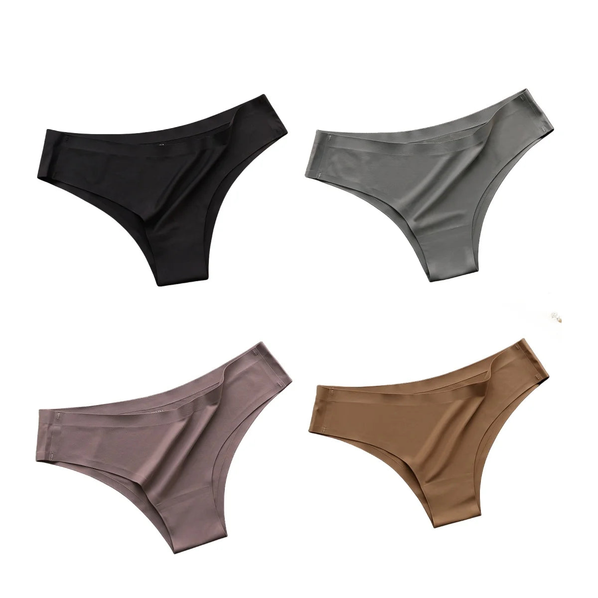 CowLost | product_id-4pcs-women-s-ice-silk-low-rise-brazilian-briefs-soft-breathable-panties-m-xl |34