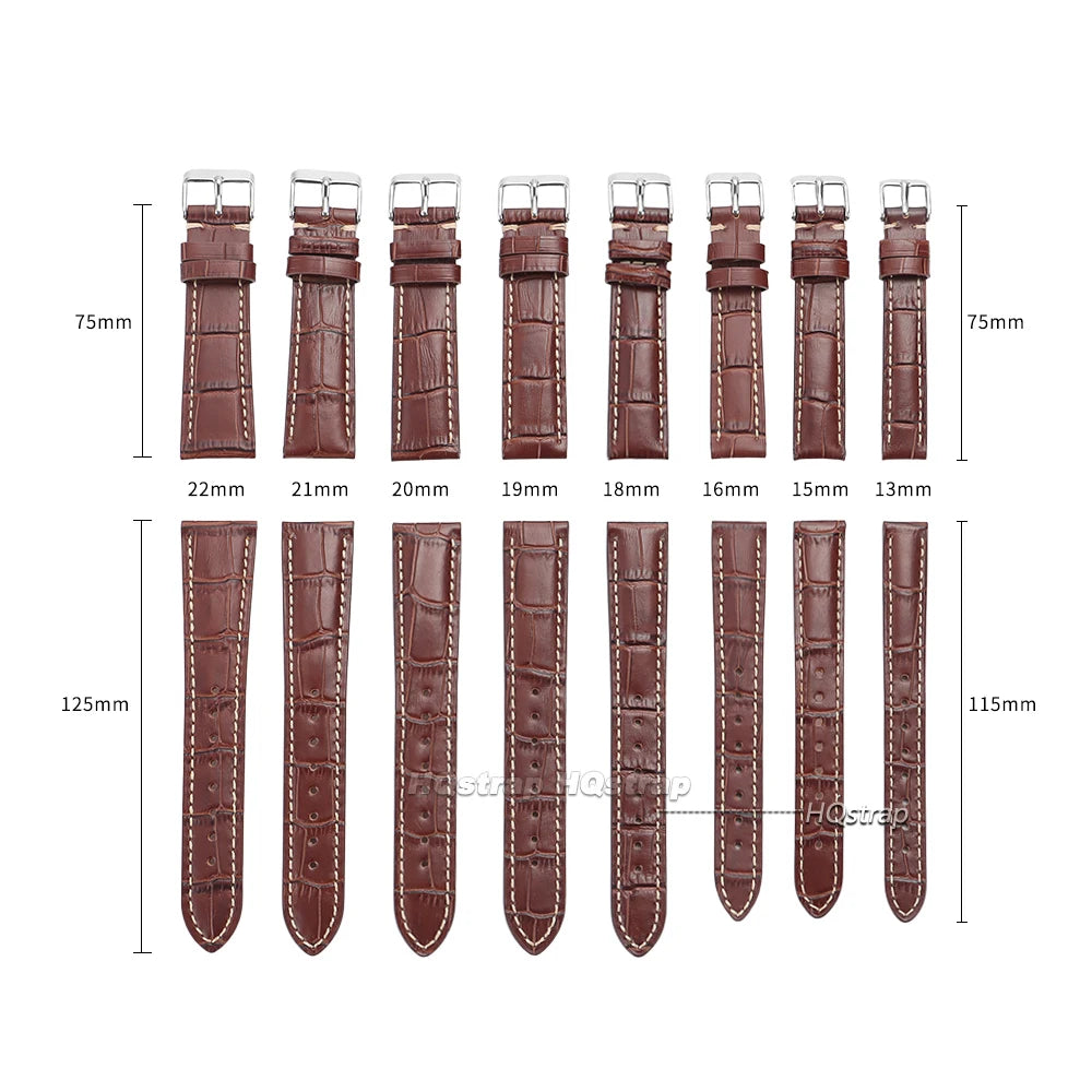 CowLost | product_id-hqstrap-genuine-leather-watchbands-13-22mm-universal-replacement-strap-with-pin-buckle |8