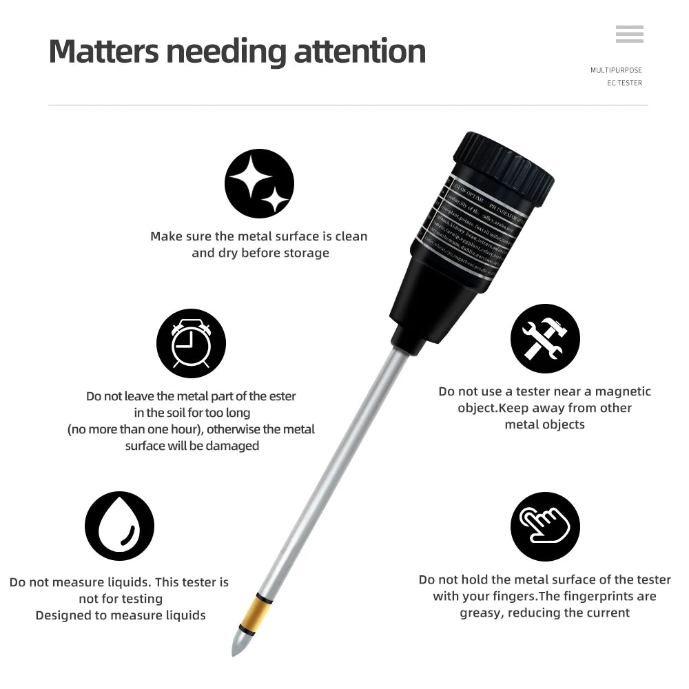Handheld Digital Soil PH & Moisture Tester Waterproof Meter for Garden Plants