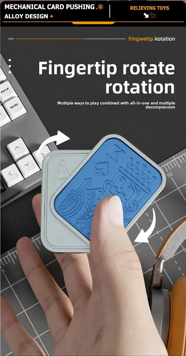 Mechanical Card Pushing Decompression Cat Claw Alloy Mini Fingertip Rotating Toy
