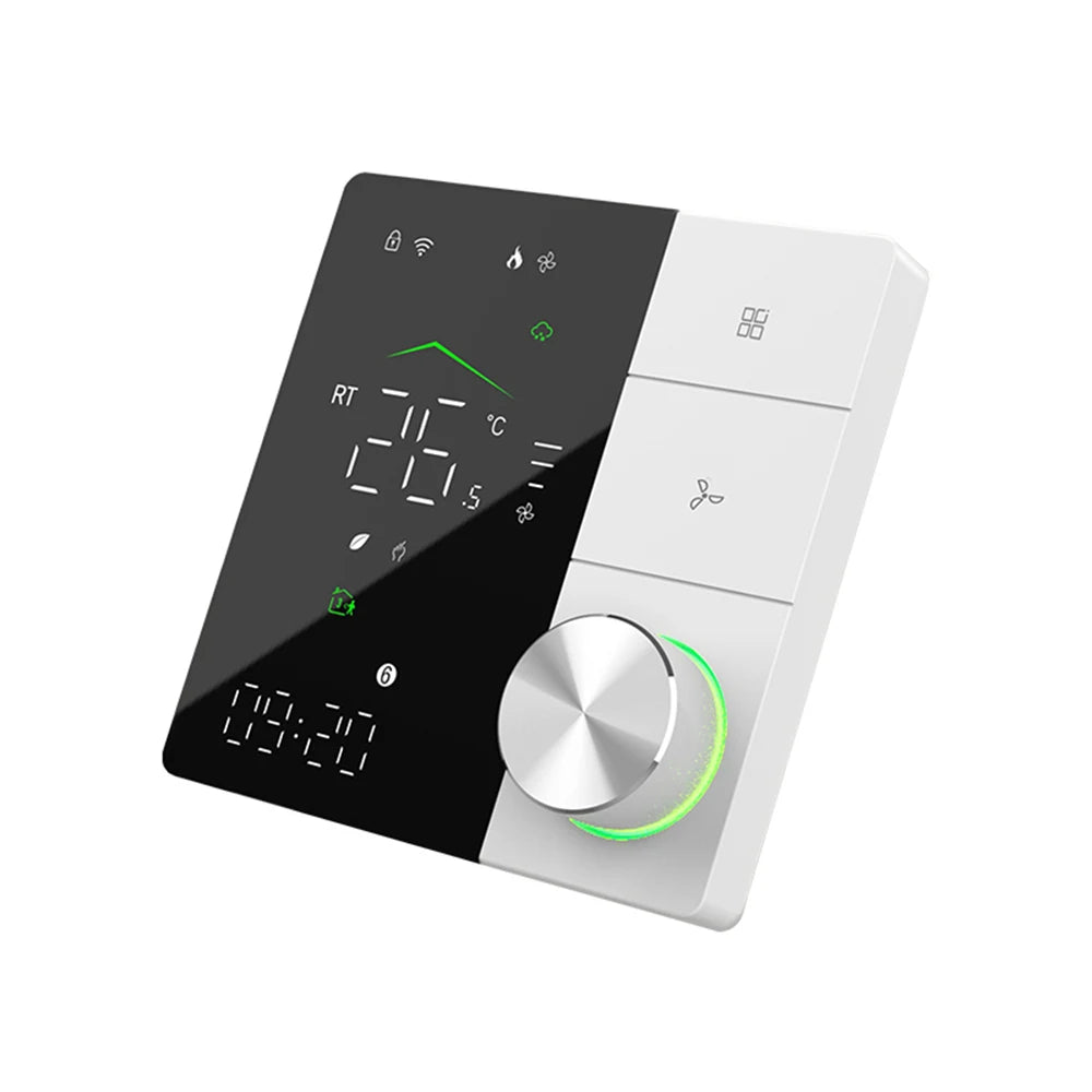 Smart WiFi Thermostat with Knob for AC, Fan Coil, and Temperature Control