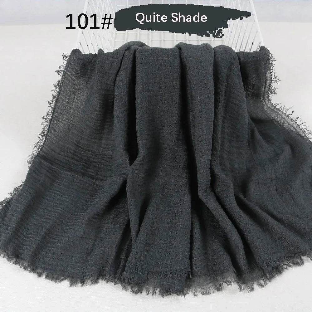 180X90CM Muslim Women Crinkle Hijab Soft Cotton Scarf