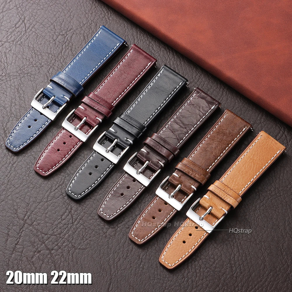 CowLost | bracelets-product_id-vintage-oil-wax-leather-watch-strap-20mm-22mm-universal-cowhide-pin-buckle-waterproof-bracelet |7