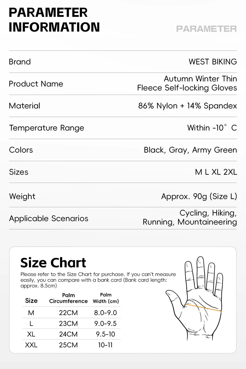CowLost | west-biking-self-locking-bike-gloves-winter-fleece-thermal-cycling-gloves-with-rotating-buckle-waterproof-mtb-motorcycle-gloves |9
