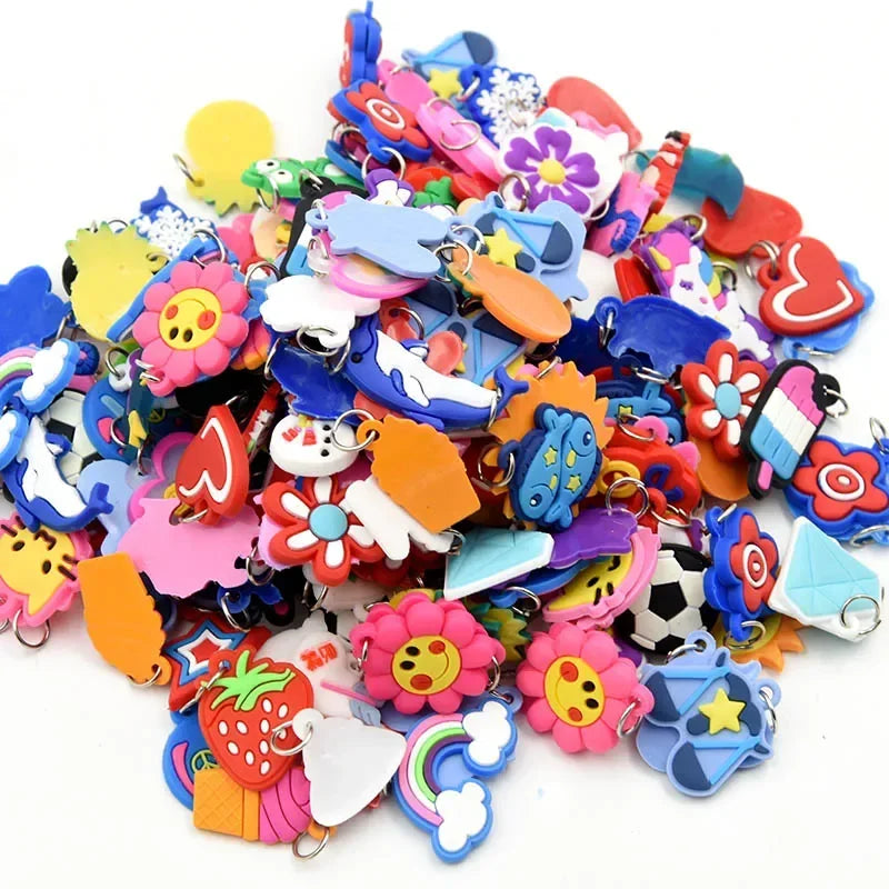 Soft Charms DIY Cartoon Animal Flower Bead Pendants for Rubber Loom Band Jewelry Making