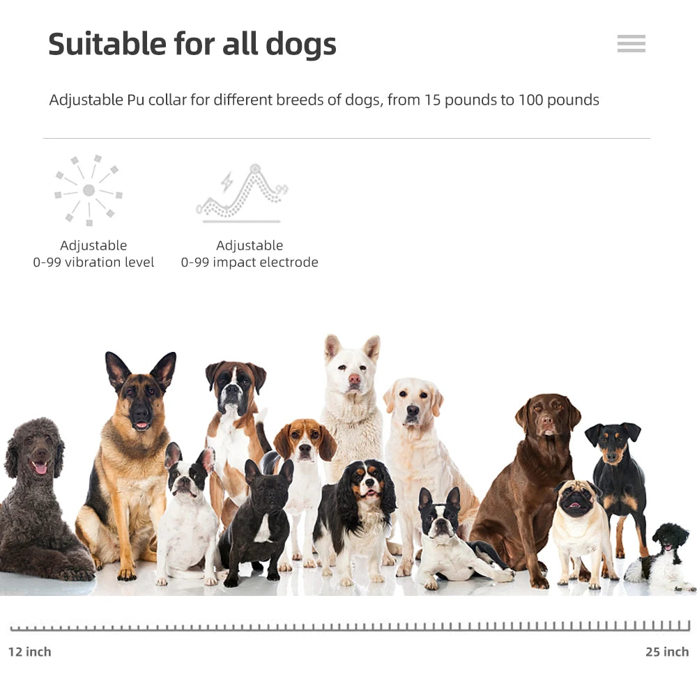 800m Waterproof Rechargeable Electronic Dog Training Collar with Nylon Rope Stop Barking