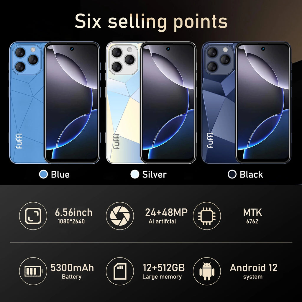 CowLost | fuffi-i16-pro-smartphone-android-5300mah-12gb-ram-512g-rom-6-56-inch |7