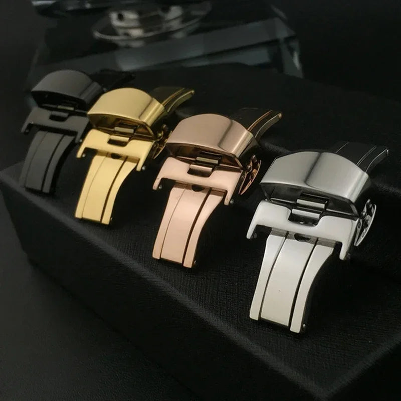 CowLost | stainless-steel-strap-buckle-for-iwatch-7-leather-belt-clasp-metal-butterfly-buckle-wristband-button-10-12-14-16-18-20-22mm |2
