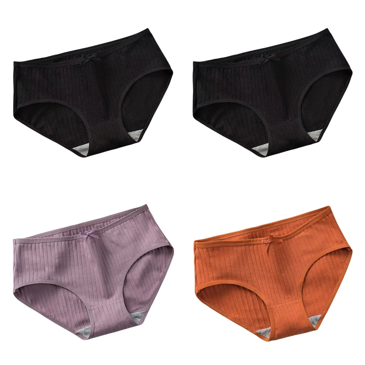 CowLost | product_id-4pcs-womens-low-waist-cotton-breathable-briefs |15