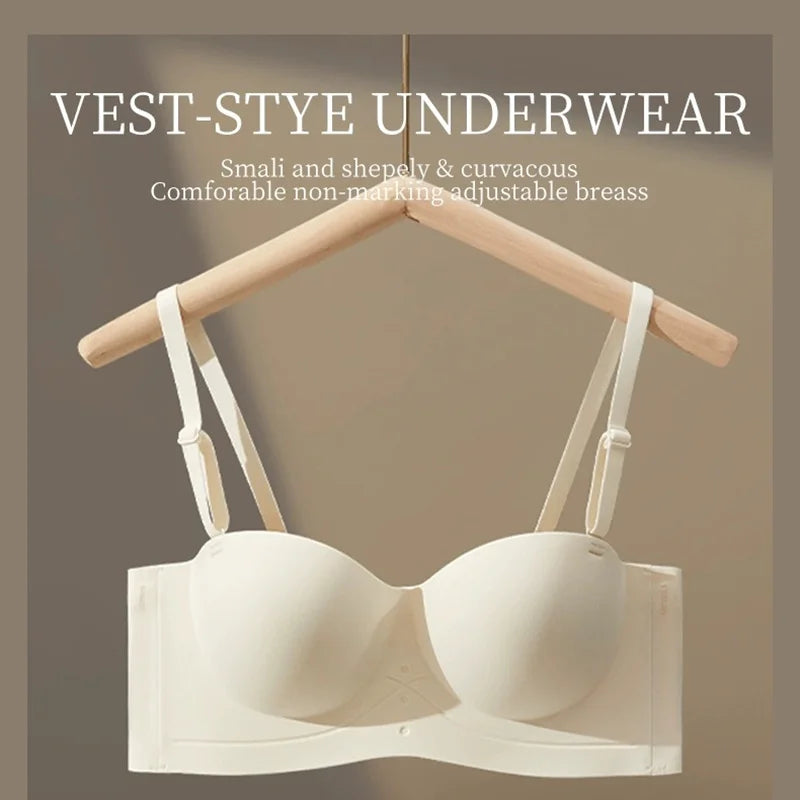 CowLost | product_id-seamless-strapless-half-cup-wire-free-push-up-bra-for-women |3