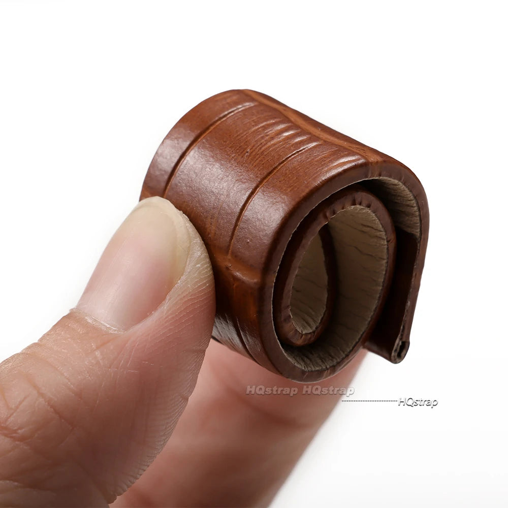 Vintage Leather Watchbands 18mm 20mm 22mm Soft Cowhide Pin Buckle Waterproof Wristband