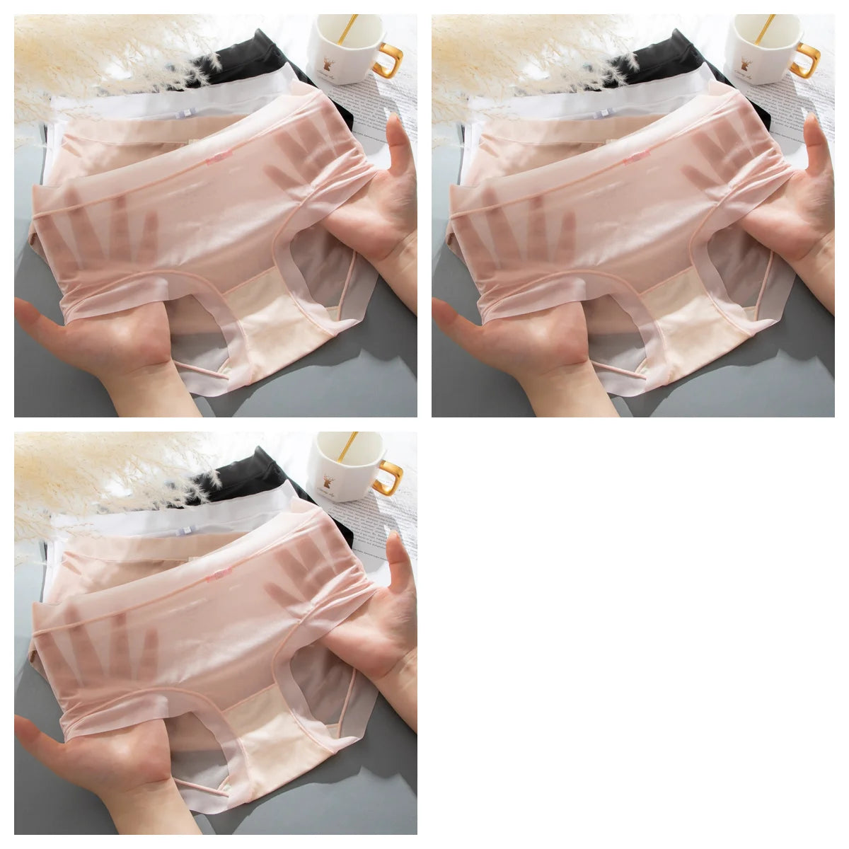 CowLost | product_id-3pcs-women-seamless-low-rise-quick-dry-ice-silky-panties-m-xl |17