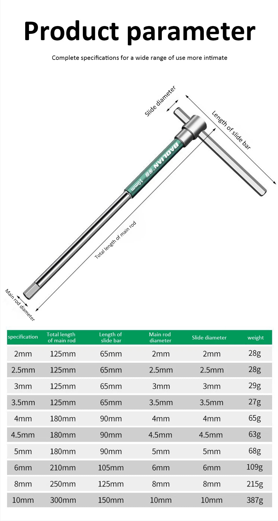 CowLost | t-bar-socket-wrench-2-10mm-adjustable-t-handle-speed-wrench-set-nut-spinner-hex-socket-t-shape-handle-wrench-2-way-drive-design |19