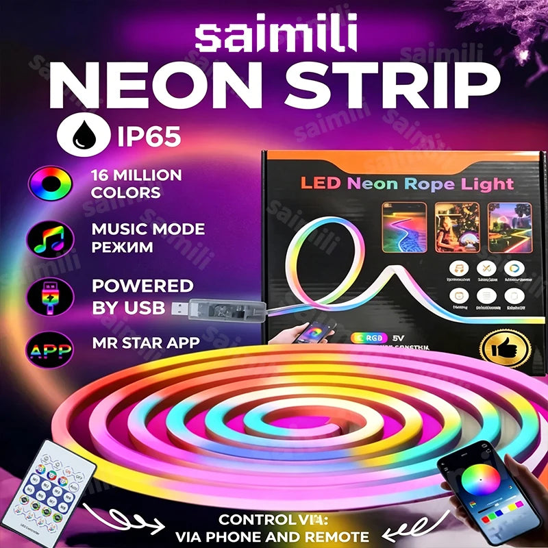 CowLost | light-ropes-strings-product_id-smart-bluetooth-rgb-led-strip-neon-light-1m-5m-usb-5v-with-remote-dimmer |1