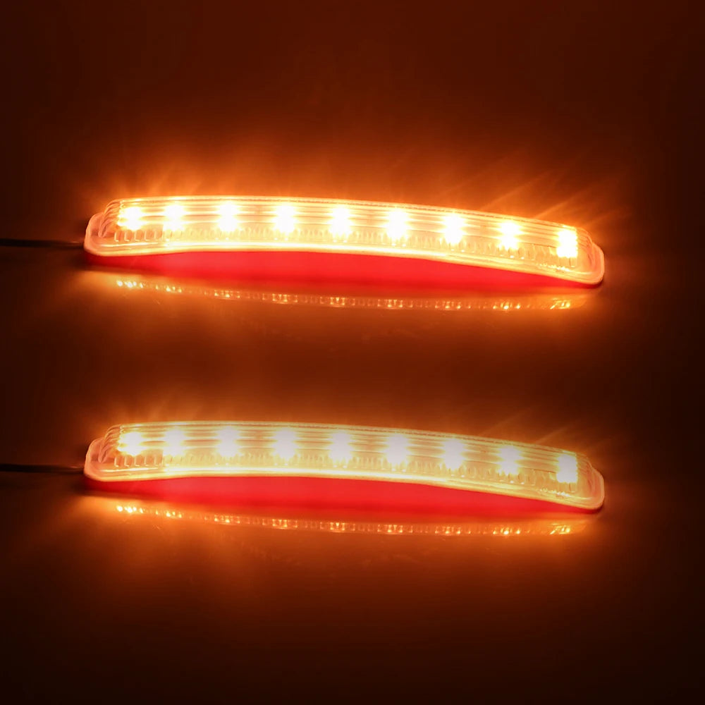 CowLost | auto-rearview-mirror-led-car-light-source-indicator-lamp-2pcs-universal-yellow-soft-8-smd-fpc-turn-signal-light-amber |2
