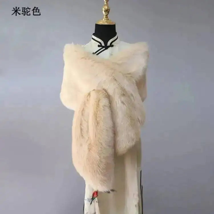 CowLost | 32-colors-165-30cm-women-luxury-warm-faux-fox-fur-shawl-winter-ladies-plush-scarf |37