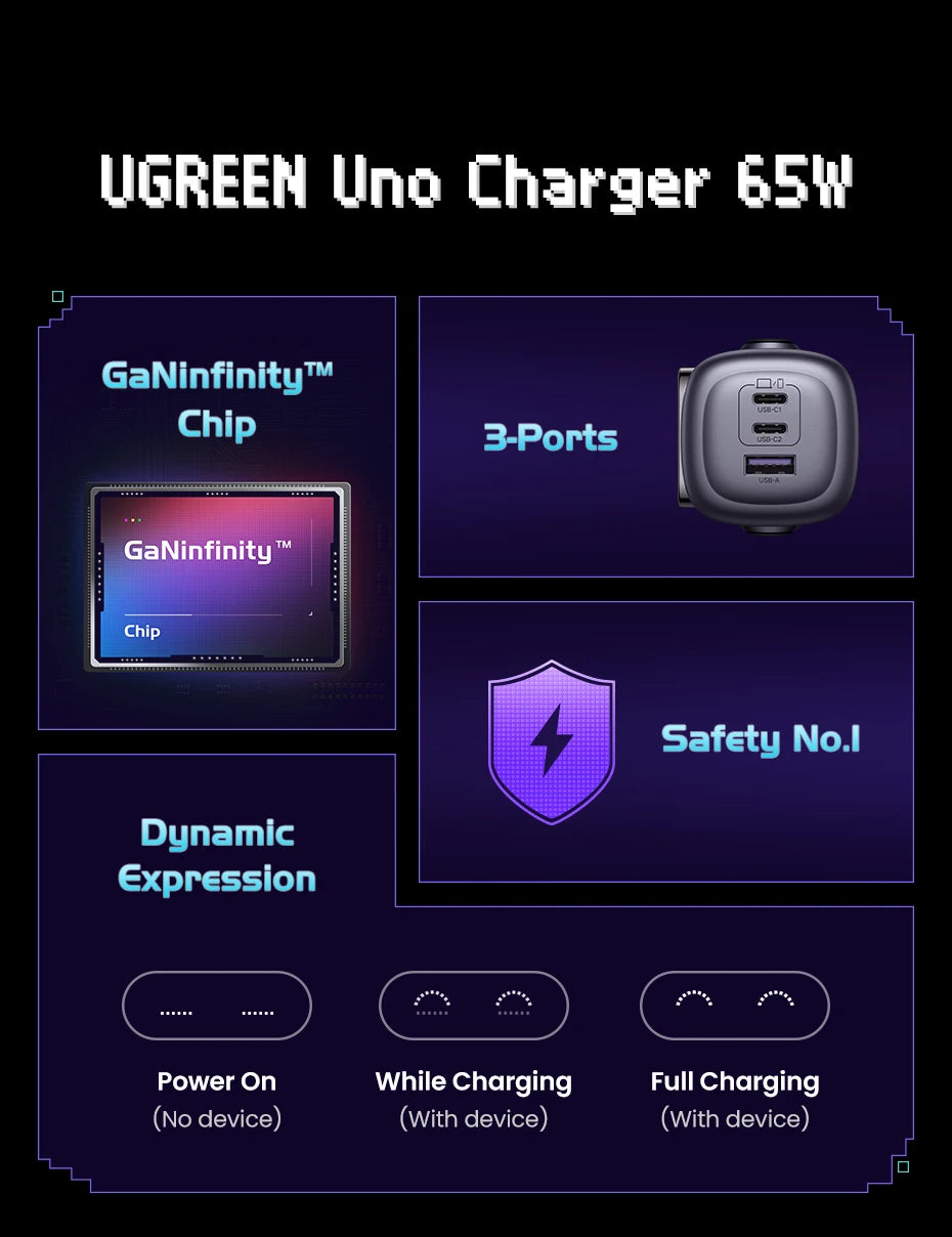 CowLost | ugreen-65w-30w-gan-charger-robot-design-pd3-0-qc4-0-3-0-pps-fast-charger |8